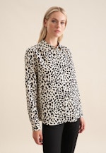 Shirt blouse with ruffled details made of viscose regular fit in Ecru |  Seidensticker Onlineshop