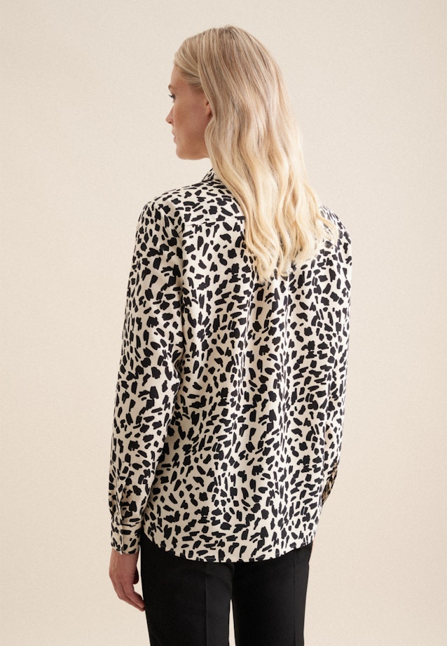 Shirt blouse with ruffled details made of viscose regular fit in Ecru |  Seidensticker Onlineshop