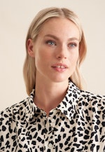 Shirt blouse with ruffled details made of viscose regular fit in Ecru |  Seidensticker Onlineshop