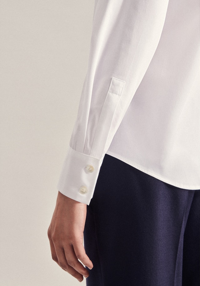 Long sleeve Twill Shirt Blouse in White |  Seidensticker Onlineshop