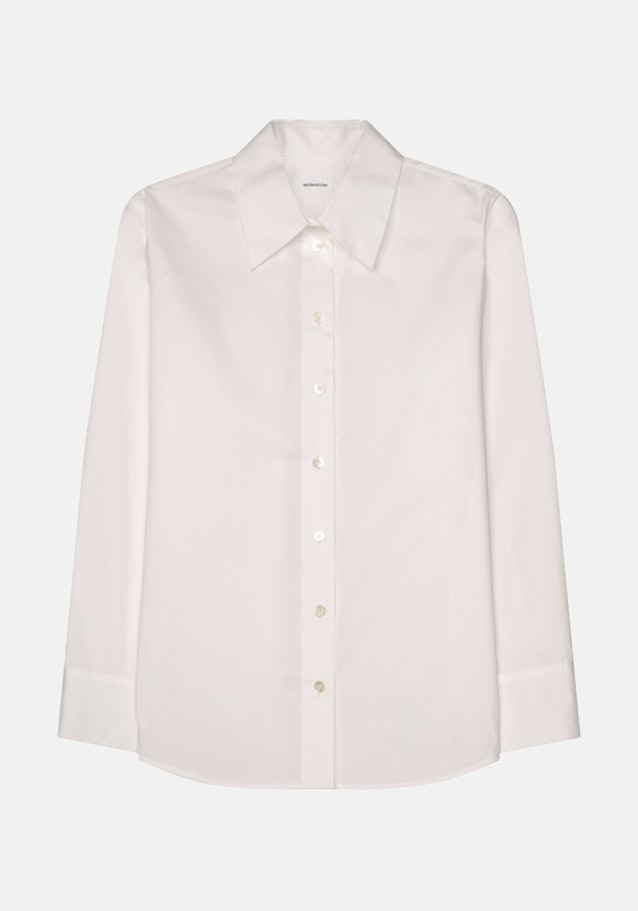 Lange mouwen Twill Shirtblouse in Wit |  Seidensticker Onlineshop