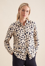 Shirt blouse made of viscose regular fir in Dark Blue |  Seidensticker Onlineshop