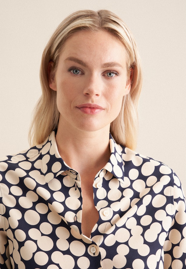 Shirt blouse made of viscose regular fir in Dark Blue |  Seidensticker Onlineshop