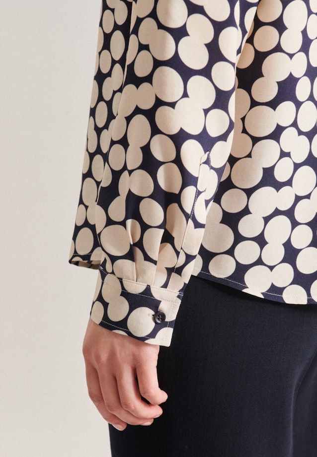 lange Arm Popeline Shirtblouse in Donkerblauw |  Seidensticker Onlineshop