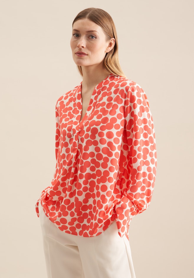 Hemdbluse aus Viskose regular fir in Orange | Seidensticker Onlineshop
