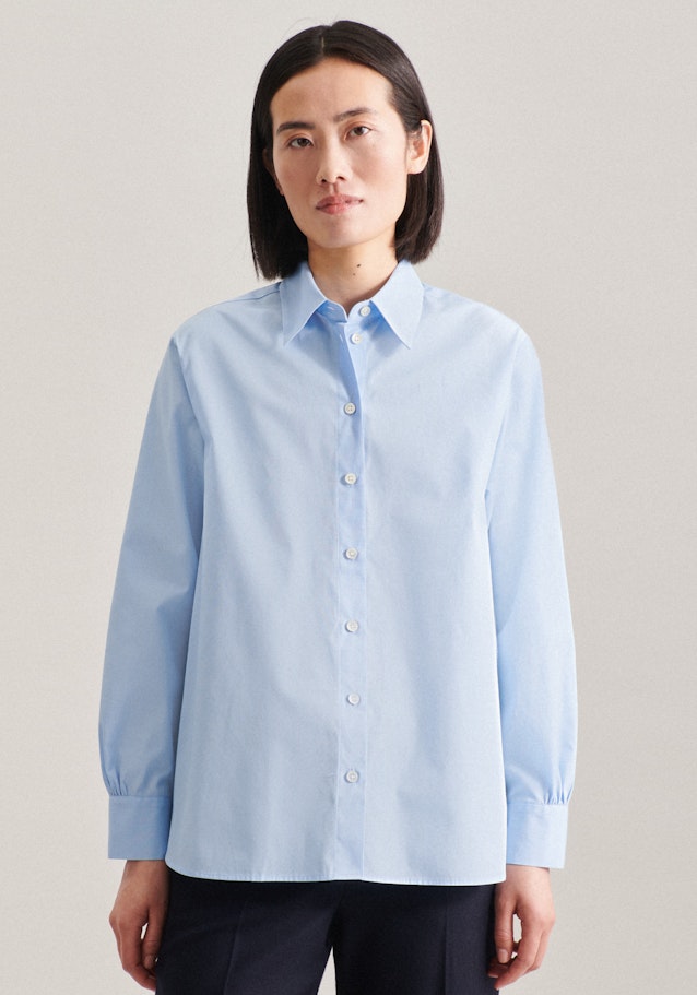 Long sleeve Poplin Shirt Blouse in Light Blue | Seidensticker Onlineshop