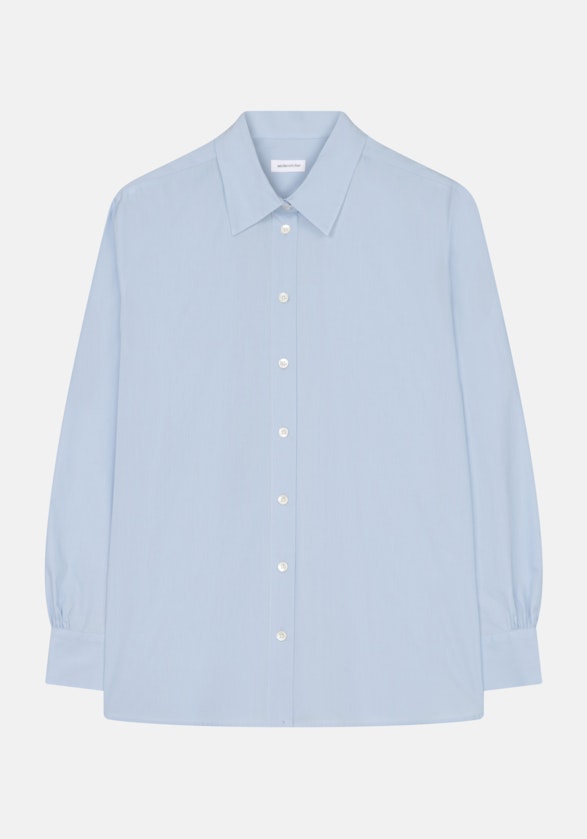 Lange mouwen Popeline Shirtblouse in Lichtblauw |  Seidensticker Onlineshop