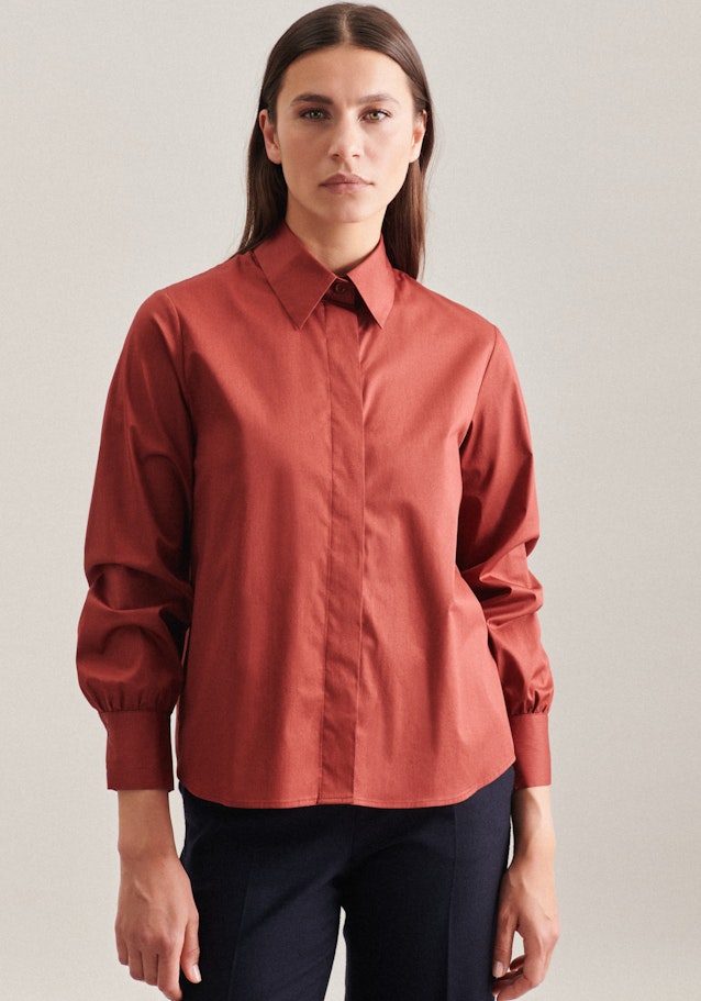 Lange mouwen Popeline Shirtblouse in Bruin |  Seidensticker Onlineshop