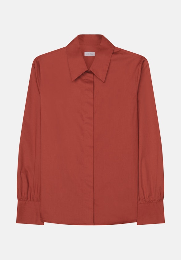 Long sleeve Poplin Shirt Blouse in Brown |  Seidensticker Onlineshop