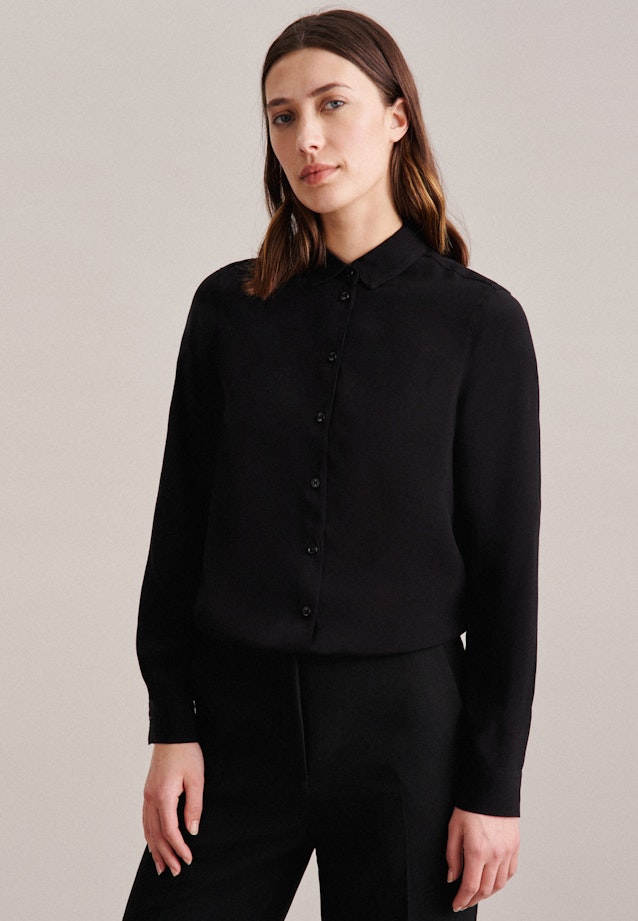 Long sleeve Poplin Shirt Blouse in Black |  Seidensticker Onlineshop