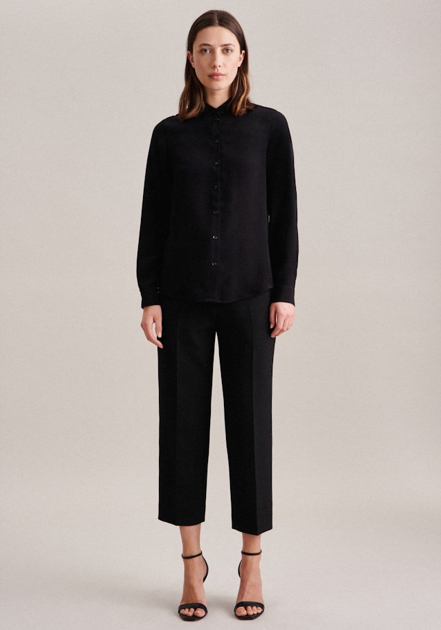 Long sleeve Poplin Shirt Blouse in Black |  Seidensticker Onlineshop