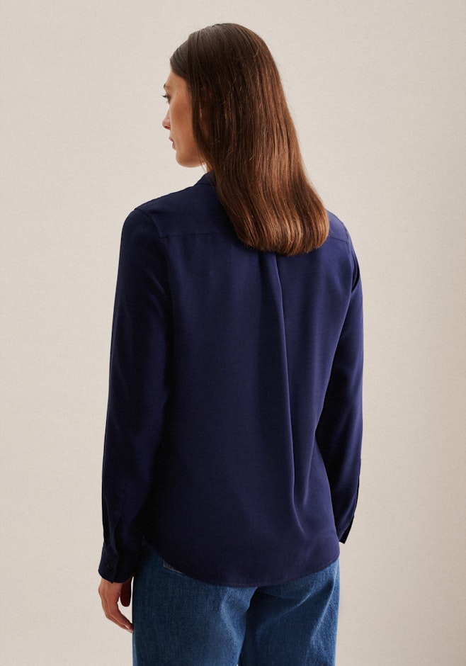 Hemdbluse aus Viskose regular fit in Dunkelblau | Seidensticker Onlineshop