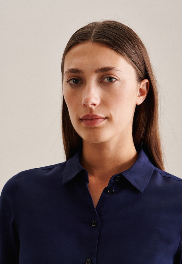 Poplin Shirt Blouse in Dark Blue |  Seidensticker Onlineshop