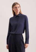 Hemdbluse aus Viskose regular fit in Bleu Foncé |  Seidensticker Onlineshop