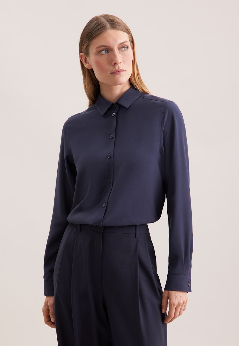 Hemdbluse aus Viskose regular fit