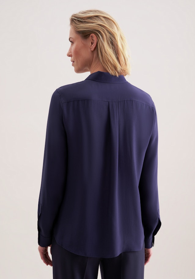 Hemdbluse aus Viskose regular fit in Dunkelblau | Seidensticker Onlineshop