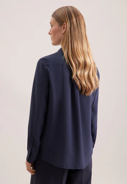 Hemdbluse aus Viskose regular fit in Dunkelblau |  Seidensticker Onlineshop