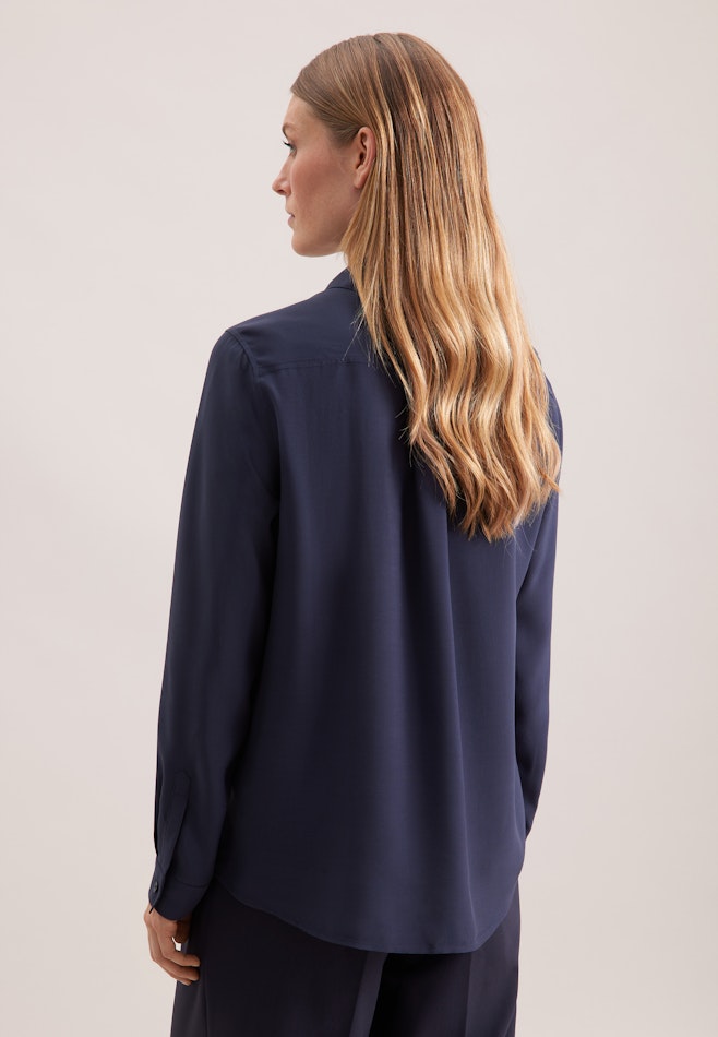 Hemdbluse aus Viskose regular fit in Dunkelblau | Seidensticker Onlineshop