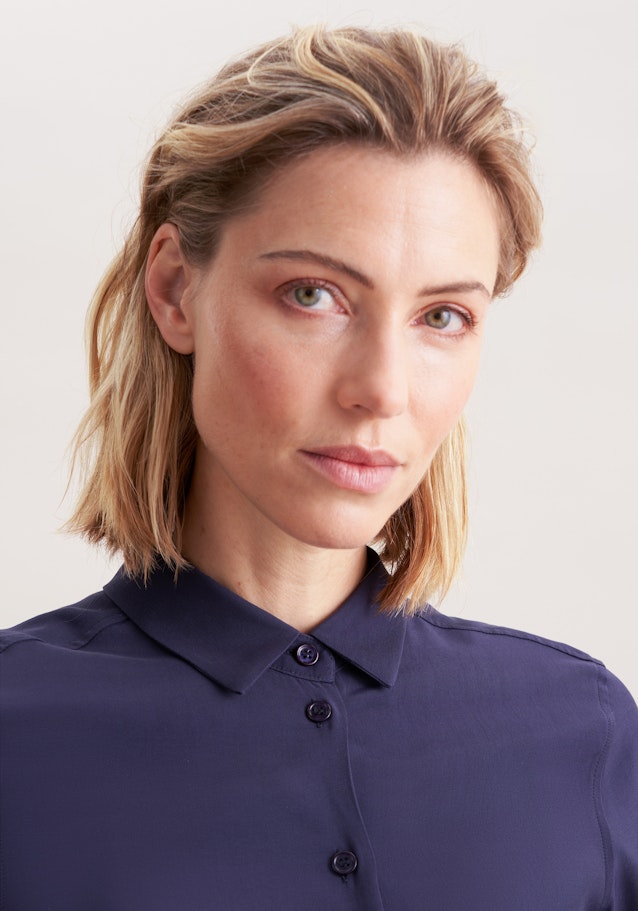 Hemdbluse aus Viskose regular fit in Dark Blue | Seidensticker Onlineshop