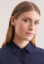 Hemdbluse aus Viskose regular fit in Bleu Foncé |  Seidensticker Onlineshop