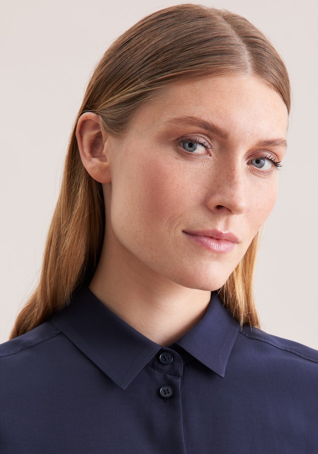 Hemdbluse aus Viskose regular fit in Bleu Foncé | Seidensticker Onlineshop