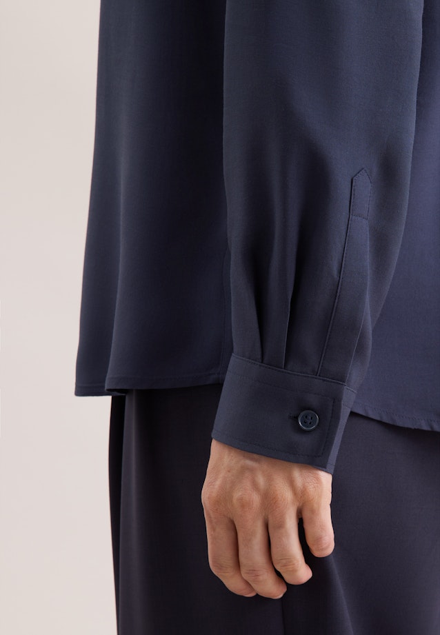 Hemdbluse aus Viskose regular fit in Bleu Foncé |  Seidensticker Onlineshop