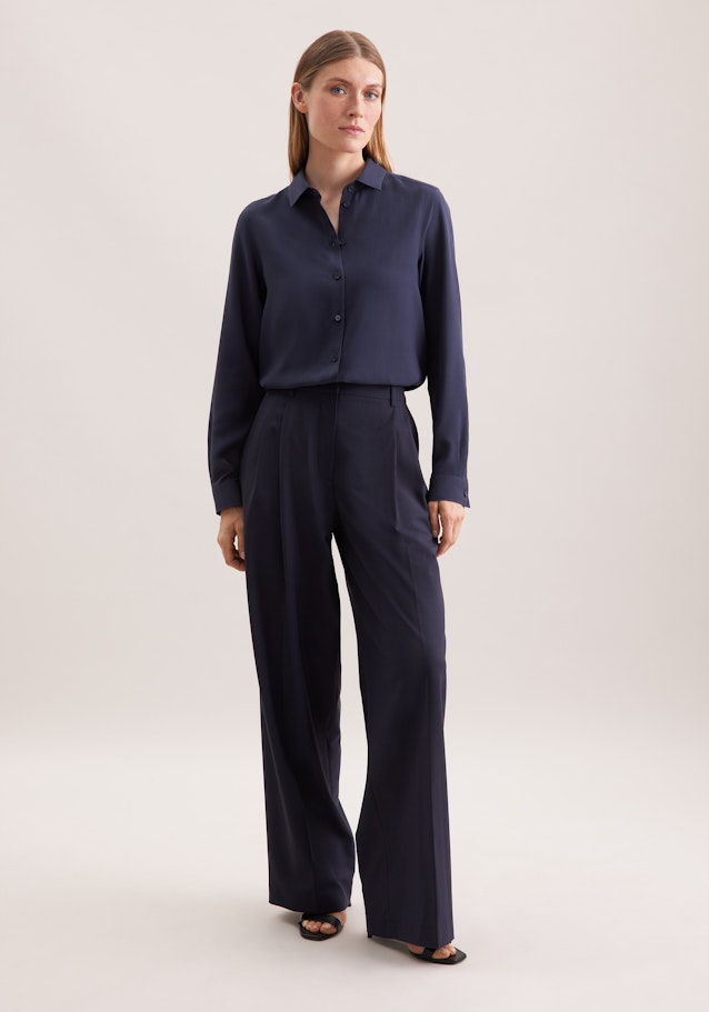 Hemdbluse aus Viskose regular fit in Dunkelblau | Seidensticker Onlineshop