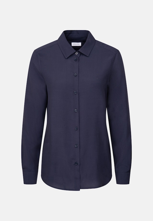 Hemdbluse aus Viskose regular fit in Bleu Foncé |  Seidensticker Onlineshop
