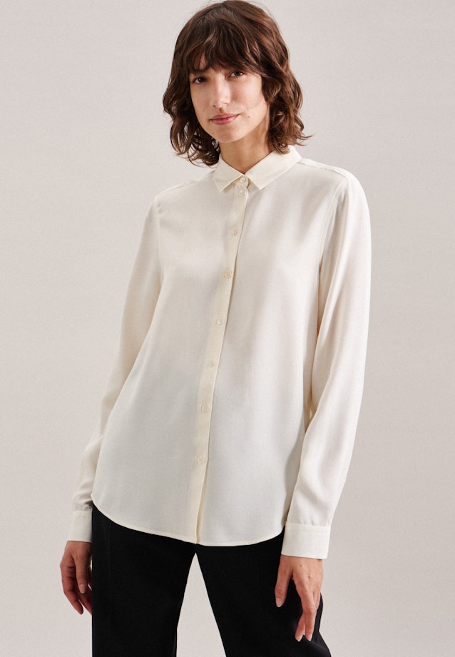 Collar Shirt Blouse in Ecru |  Seidensticker Onlineshop