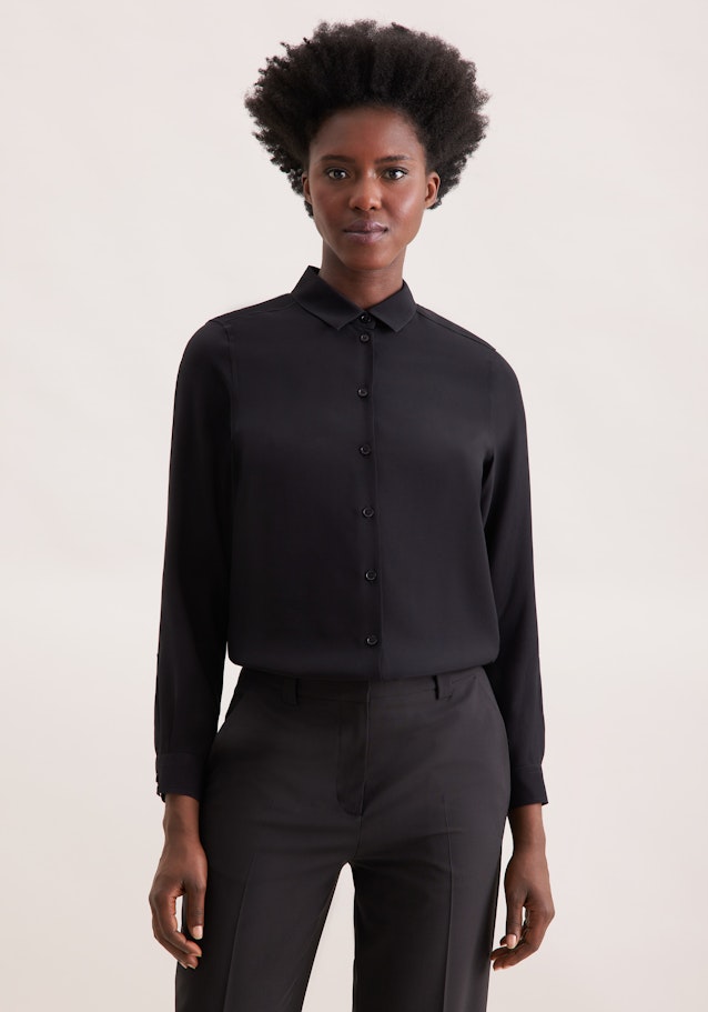 Hemdbluse aus Viskose regular fit in Schwarz | Seidensticker Onlineshop