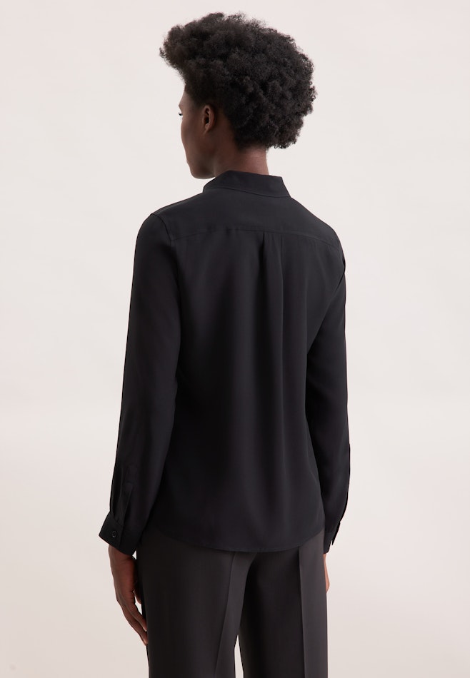Hemdbluse aus Viskose regular fit in Schwarz | Seidensticker Onlineshop