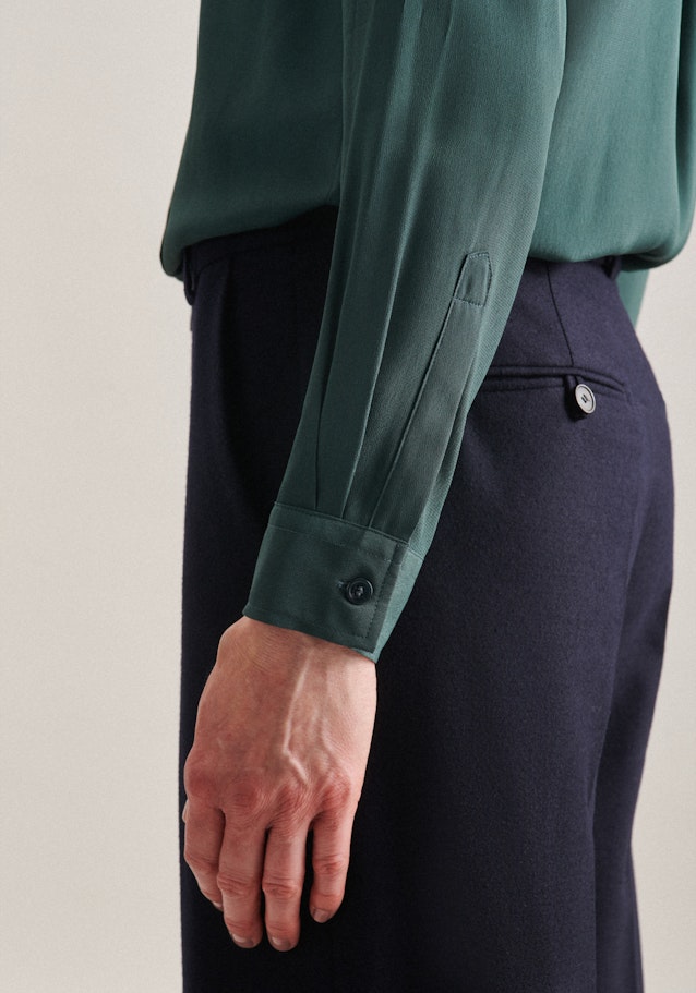 lange Arm Popeline Shirtblouse in Groen |  Seidensticker Onlineshop
