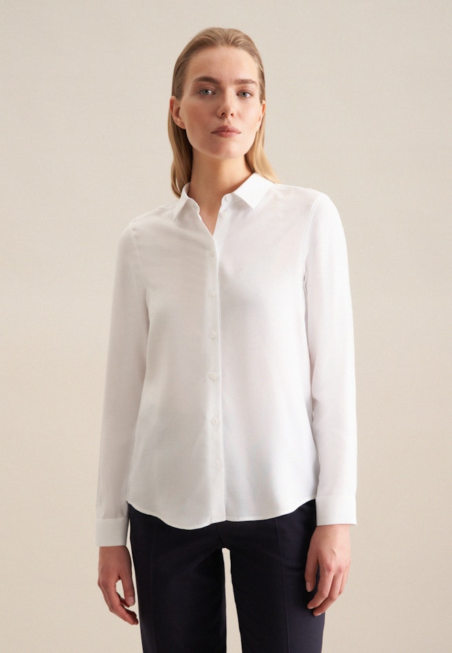 Long sleeve Poplin Shirt Blouse in White | Seidensticker online shop