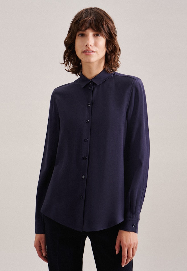 Long sleeve Poplin Shirt Blouse in Dark Blue | Seidensticker online shop