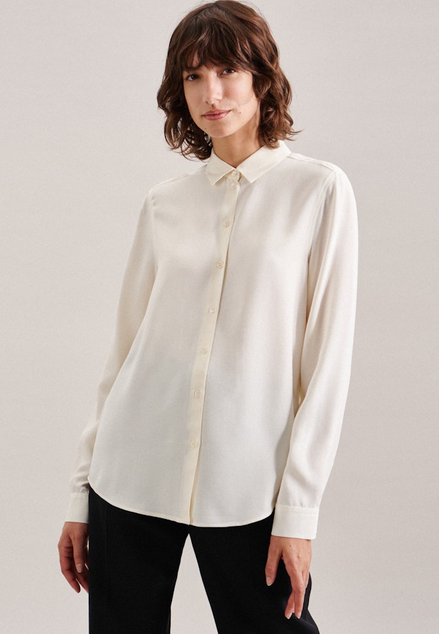 Long sleeve Poplin Shirt Blouse in Ecru |  Seidensticker Onlineshop