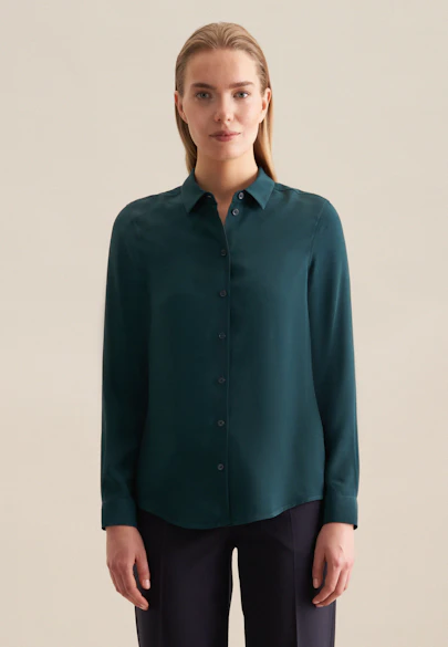Hemdbluse aus Viskose regular fit in Grün |  Seidensticker Onlineshop