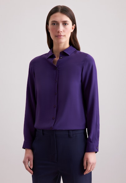 Hemdbluse aus Viskose regular fit in Lila |  Seidensticker Onlineshop
