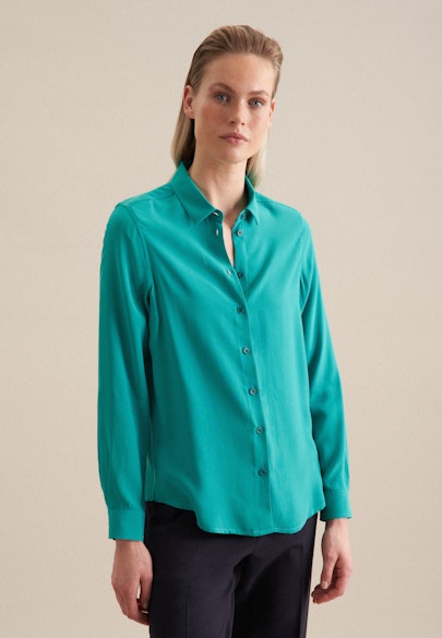 Hemdbluse aus Viskose regular fit in Turquoise |  Seidensticker Onlineshop