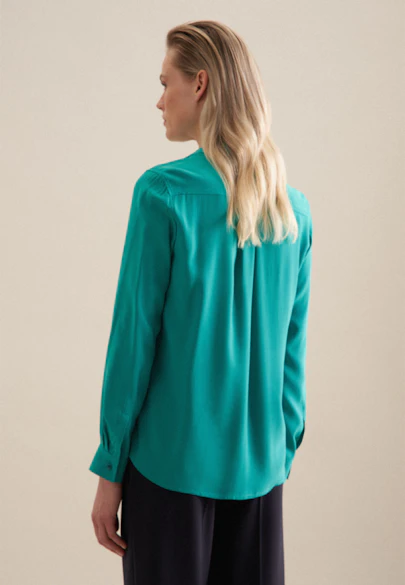 Hemdbluse aus Viskose regular fit in Türkis |  Seidensticker Onlineshop