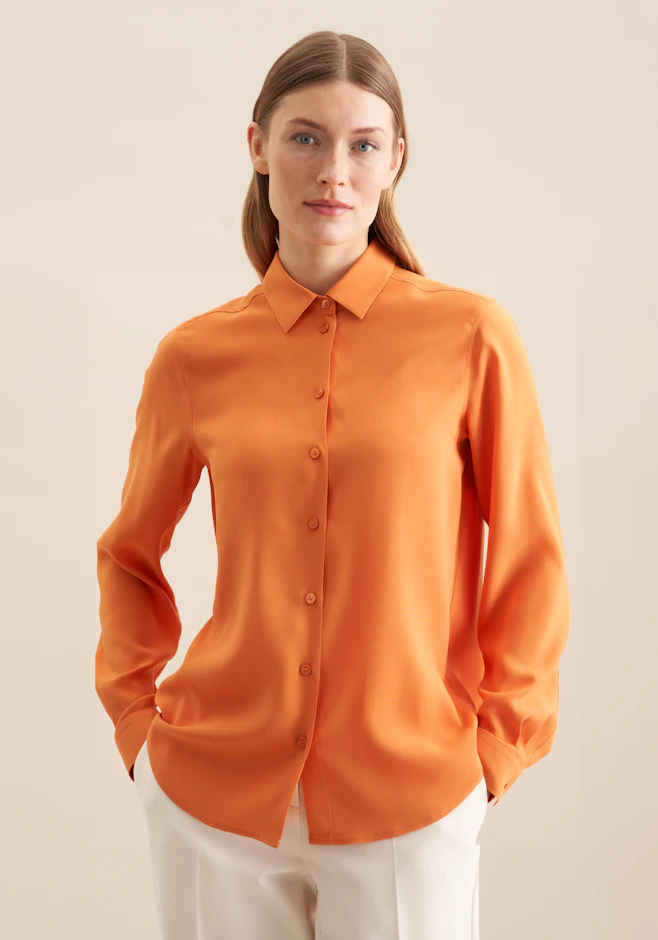 Hemdbluse aus Viskose regular fit in Orange | Seidensticker Onlineshop