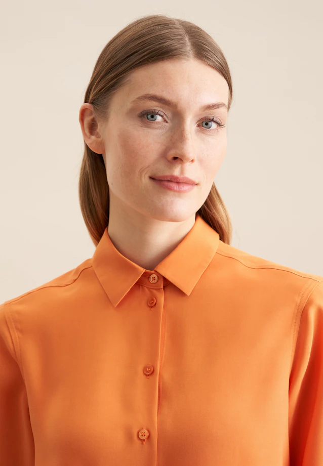 Hemdbluse aus Viskose regular fit in Orange |  Seidensticker Onlineshop