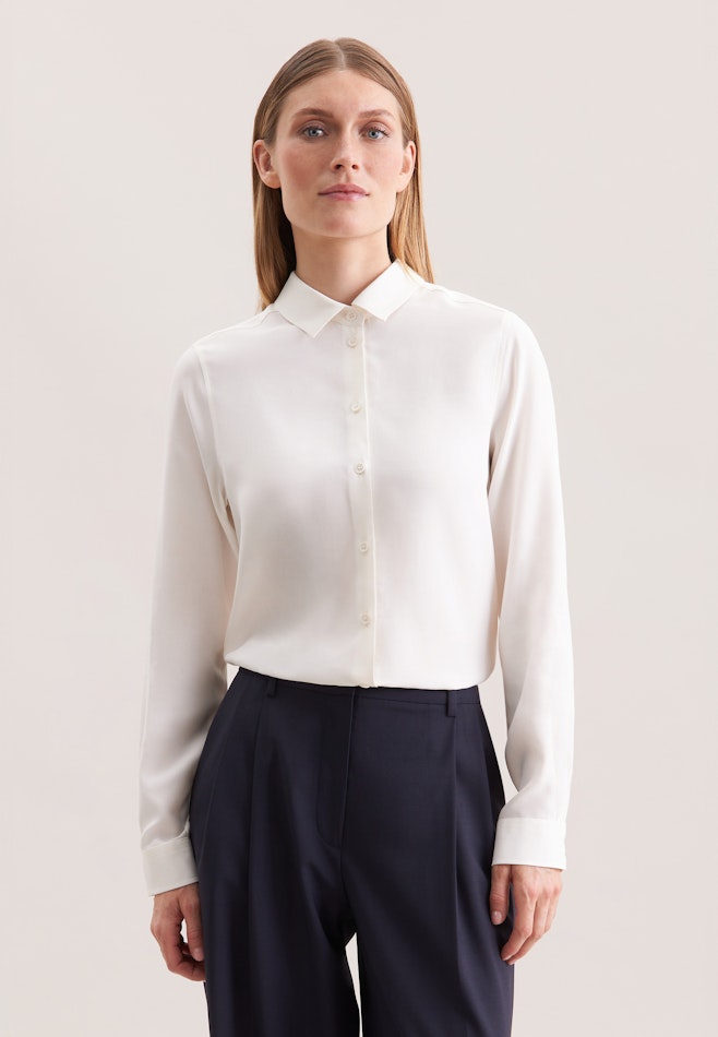 Hemdbluse aus Viskose regular fit in Weiß | Seidensticker Onlineshop