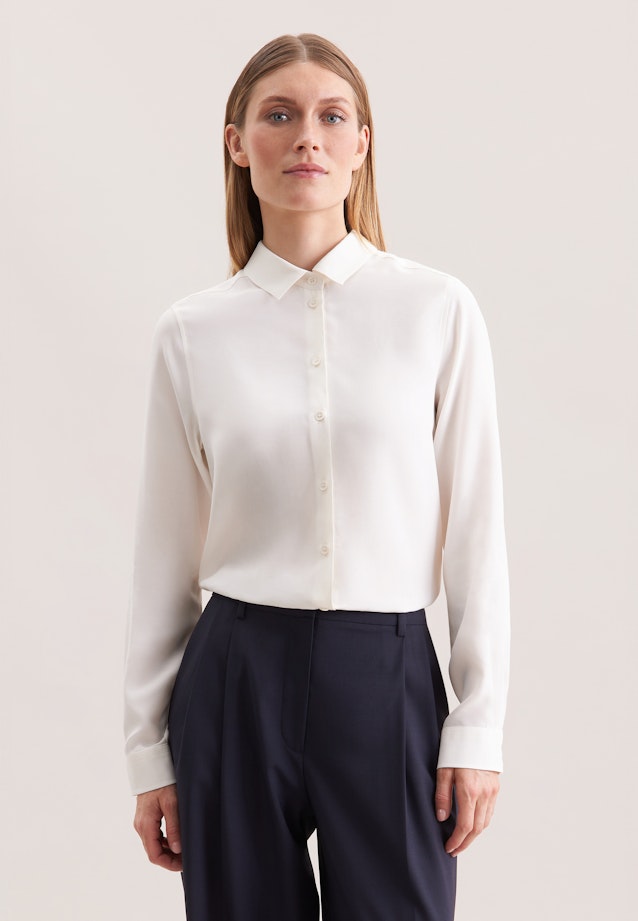 Hemdbluse aus Viskose regular fit in Weiß |  Seidensticker Onlineshop