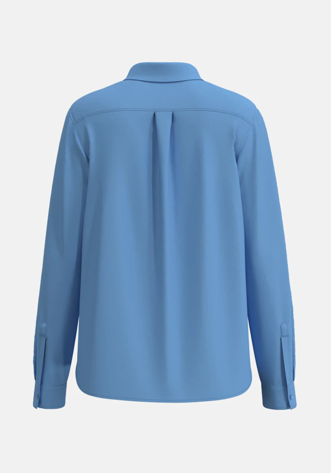 Hemdbluse aus Viskose regular fit in Mittelblau | Seidensticker Onlineshop
