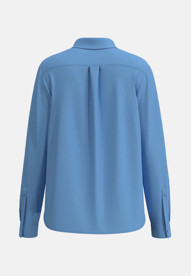 Hemdbluse aus Viskose regular fit in Mittelblau | Seidensticker Onlineshop