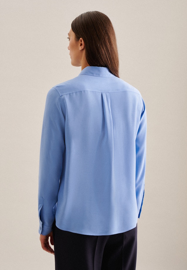 Hemdbluse aus Viskose regular fit in Mittelblau |  Seidensticker Onlineshop