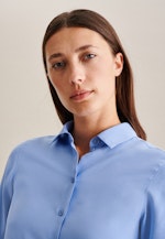 Hemdbluse aus Viskose regular fit in Mittelblau |  Seidensticker Onlineshop