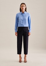 Hemdbluse aus Viskose regular fit in Mittelblau |  Seidensticker Onlineshop