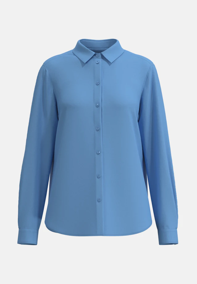 Hemdbluse aus Viskose regular fit in Mittelblau |  Seidensticker Onlineshop