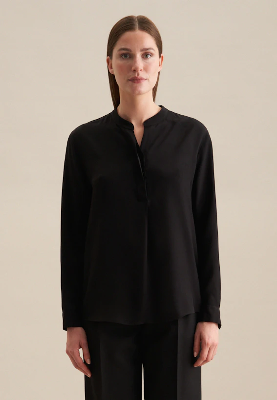 Tunic Sticker Women Collar Tunic black | Seidensticker